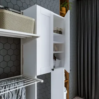 Шкаф над стиральной машиной рамочный Бриклаер Хелена 4627125416422 64 см белый